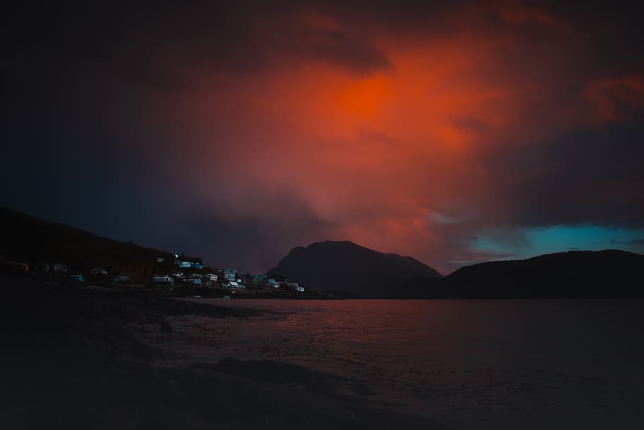 chile, puerto aguirre, sky, sunset, afternoon, nature, sea