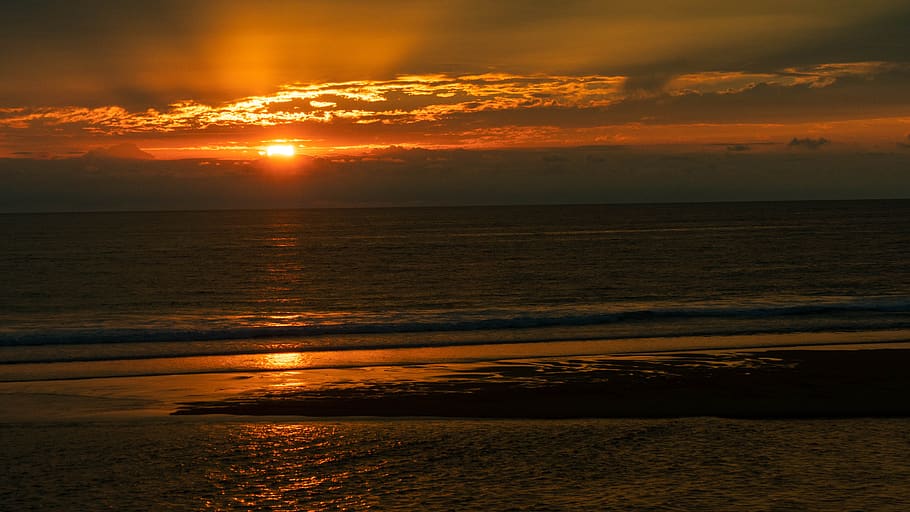 landscape, sunset, sea, clouds, horizon, sky, water, scenics - nature HD wallpaper