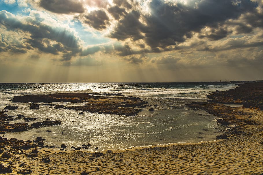 landscape, nature, clouds, sea, rocky coast, scenic, scenery HD wallpaper