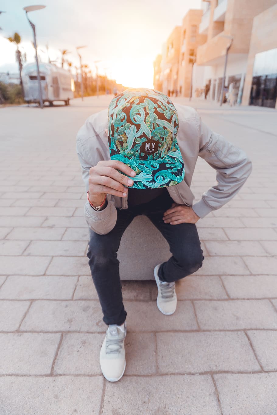 person wearing grey jacket and blue jeans, cap, hidden, anonymous HD wallpaper