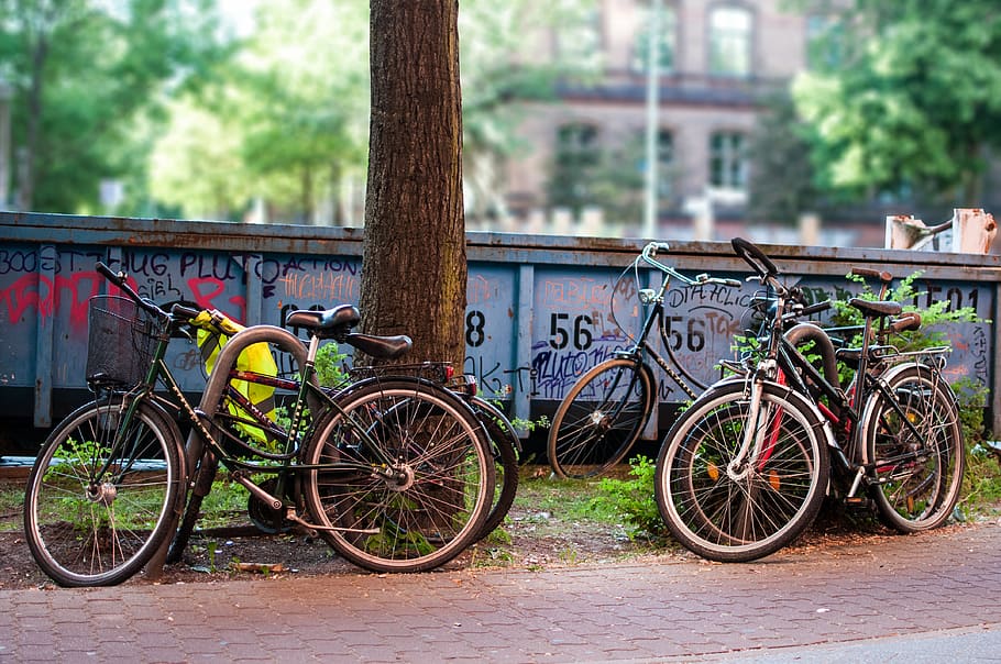 bicycle park, bike, transportation, vehicle, berlin, germany HD wallpaper