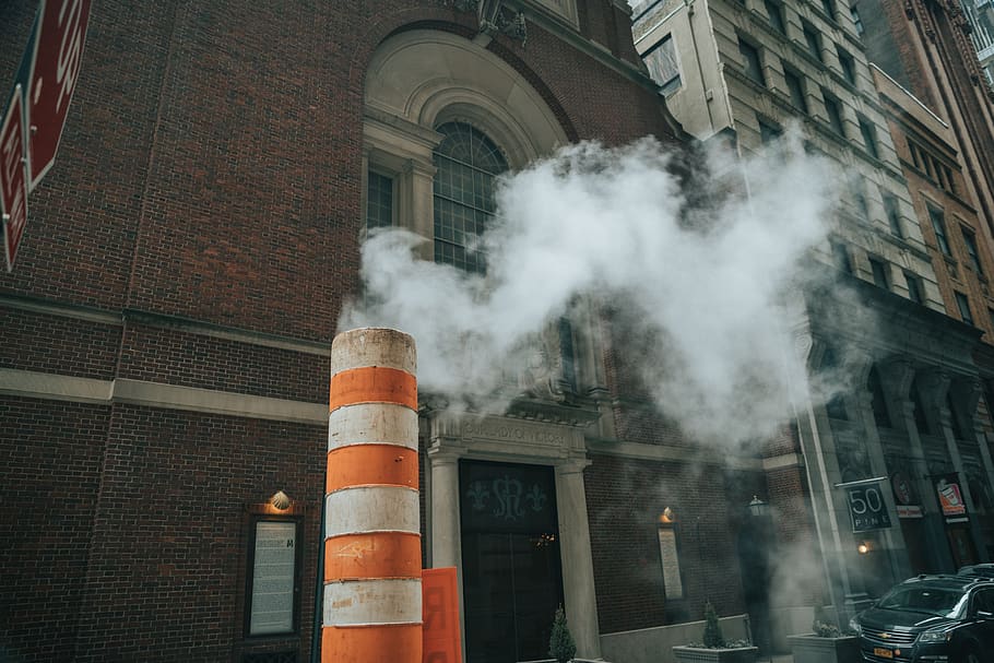 white smoke near building, automobile, car, vehicle, transportation, HD wallpaper