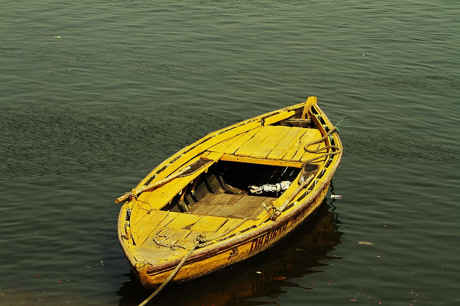 india, varanasi, water, nautical vessel, mode of transportation