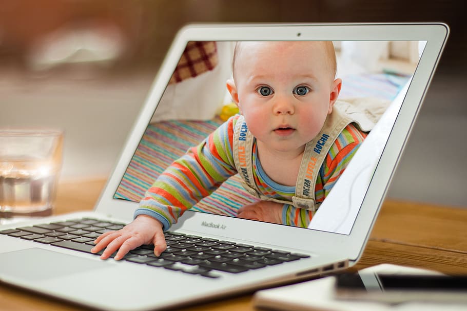 HD wallpaper: child, baby, cute, sweet, toddler, innocent, laptop, trucfoto  | Wallpaper Flare