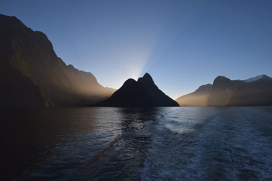 sea, ocean, water, waves, nature, mountains, landscape, view HD wallpaper
