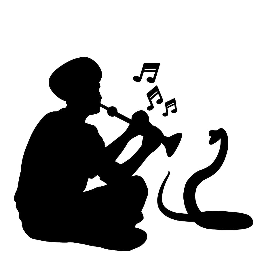 Illustration of snake charmer., silhouette, indian, jaipur, music, HD wallpaper