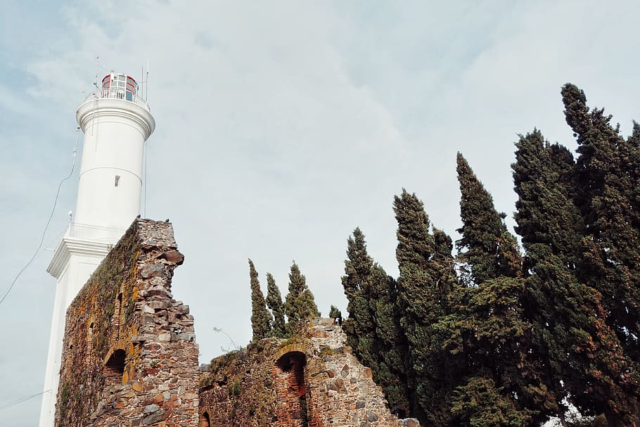 uruguay, colonia del sacramento, lighthouse, ruins, wallpaper, HD wallpaper