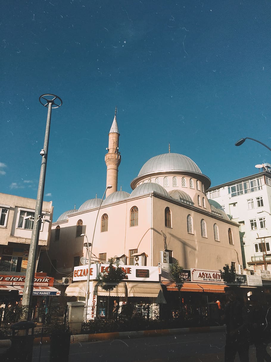 White Concrete Building Under Blue Sky, #mosque, architecture HD wallpaper