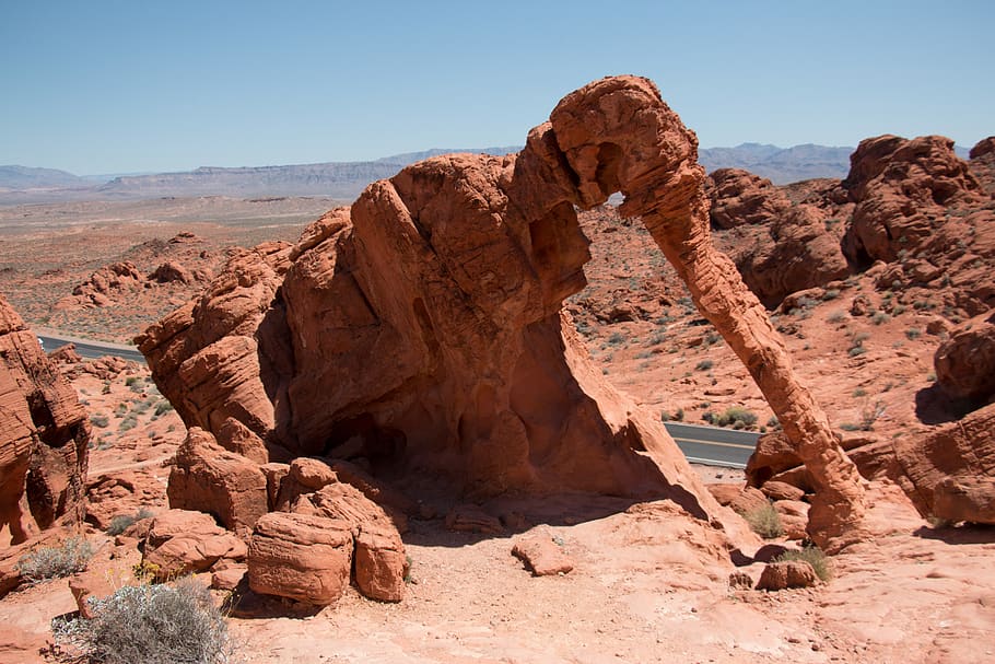 park, elephant, rock, desert, las vegas, nevada, nature, red HD wallpaper