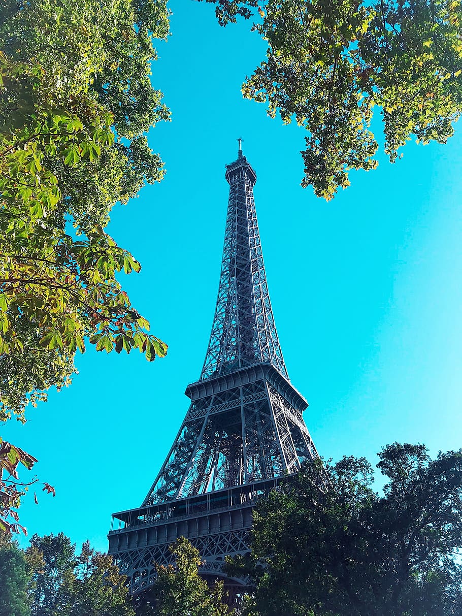 Eiffel Tower, Paris, architecture, building, high, landmark, low angle shot HD wallpaper