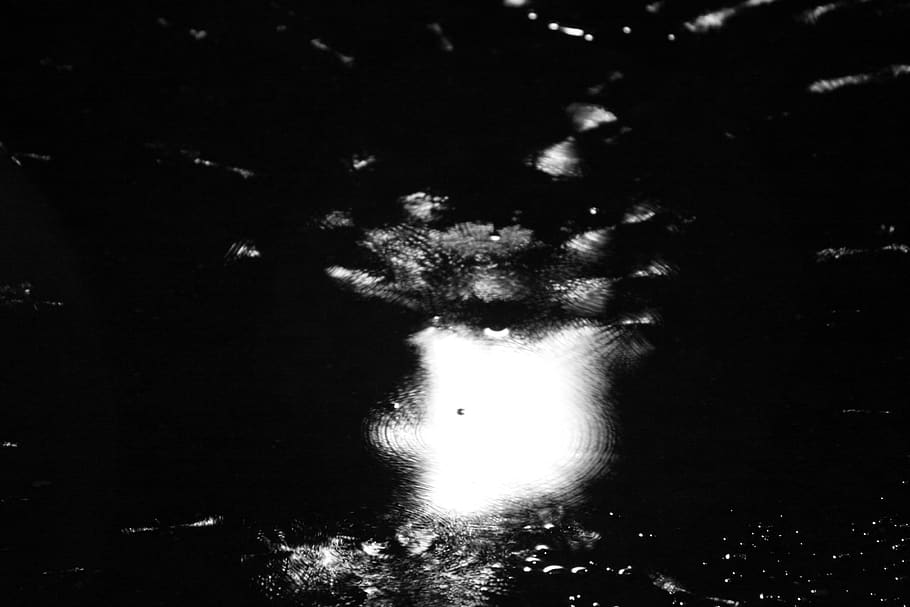 rain, puddle relfection, night, one person, water, nature, outdoors HD wallpaper