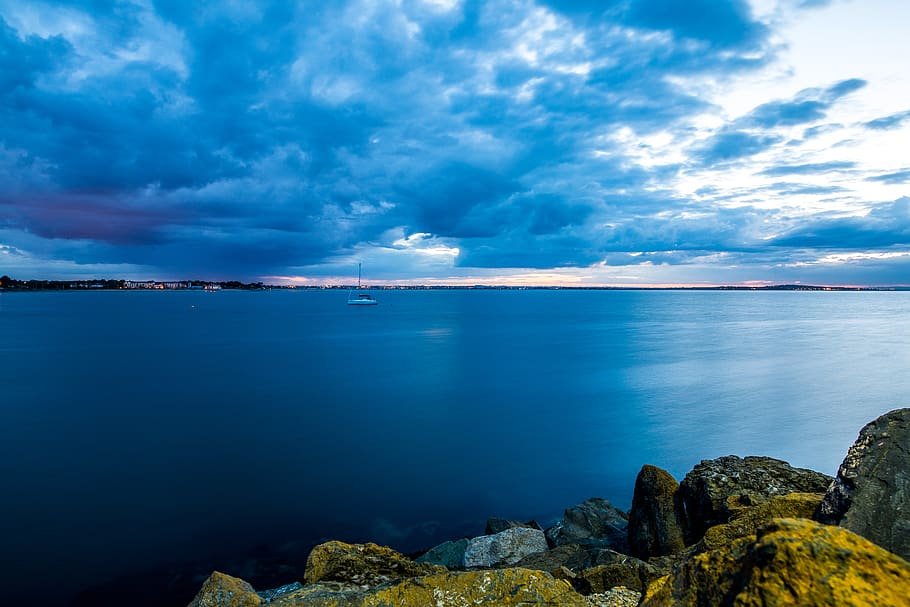 ireland, dublin, sea, clouds, boat, water, sky, cloud - sky HD wallpaper