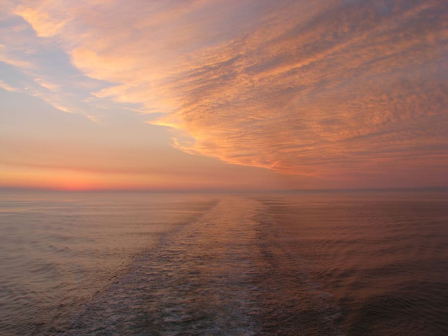 Body of Water, calm, clouds, horizon, idyllic, ocean, peaceful HD wallpaper