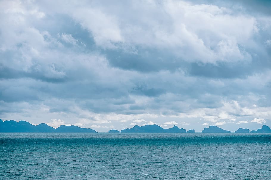 beautiful, blue, bright, clouds, cloudy, coast, destination HD wallpaper