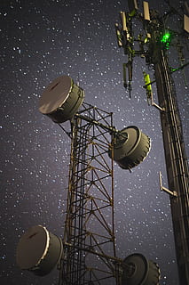 gray utility pole, electrical device, antenna, building, telescope HD wallpaper