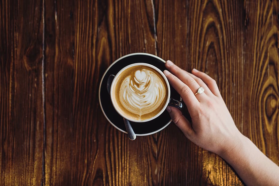 flat white, cafe, latte, espresso, coffee, art, drink, wooden HD wallpaper
