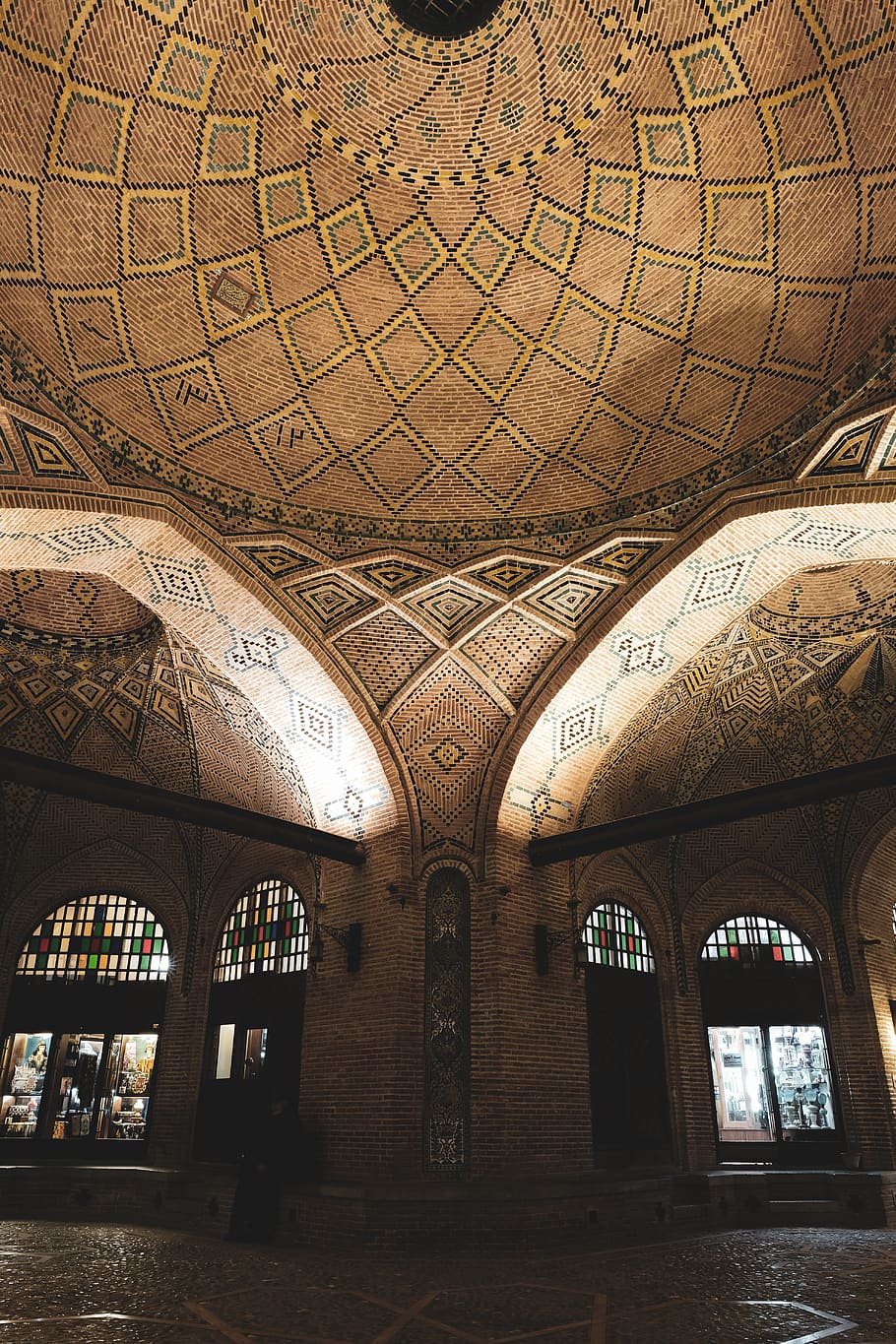 empty brown domed building hallway, qazvin, iran, indoors, architecture HD wallpaper