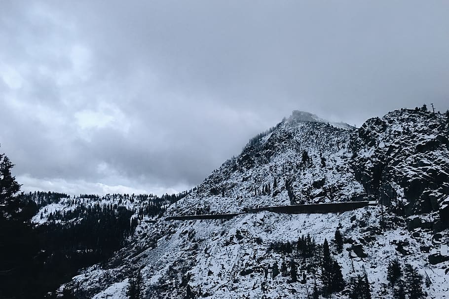 united states, truckee, donner pass road, sky, clouds, mountain, HD wallpaper