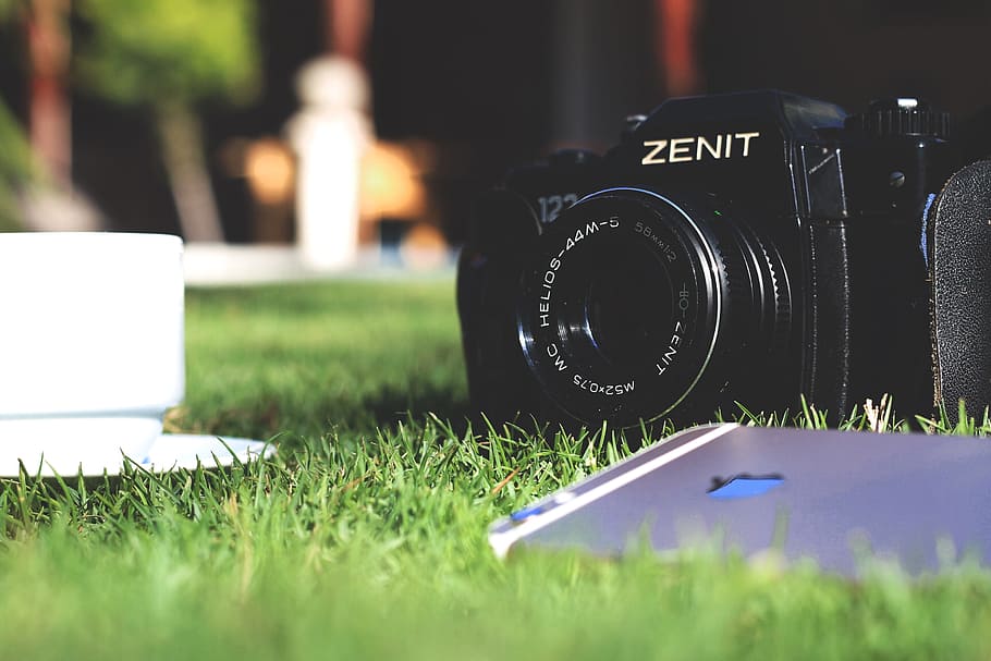 Black Zenit Dslr Camera in Shallow Focus Photography, accessories HD wallpaper