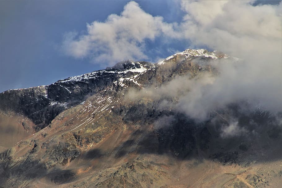 the alps, high, sky, clouds, mountains, rocks, the silence HD wallpaper