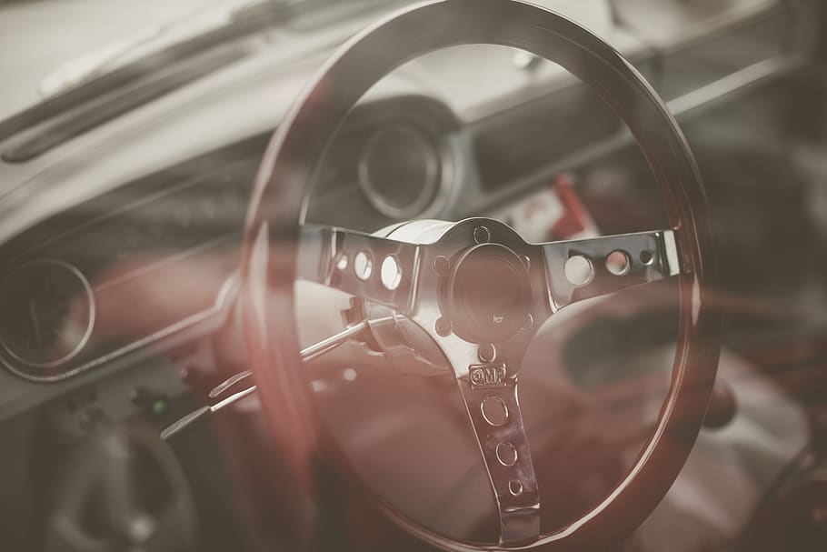steering wheel, close-up, no people, indoors, shape, geometric shape HD wallpaper