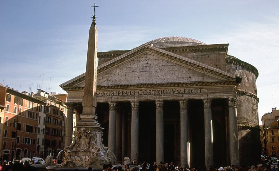italy, metropolitan city of rome, pantheon, roman, architecture, HD wallpaper