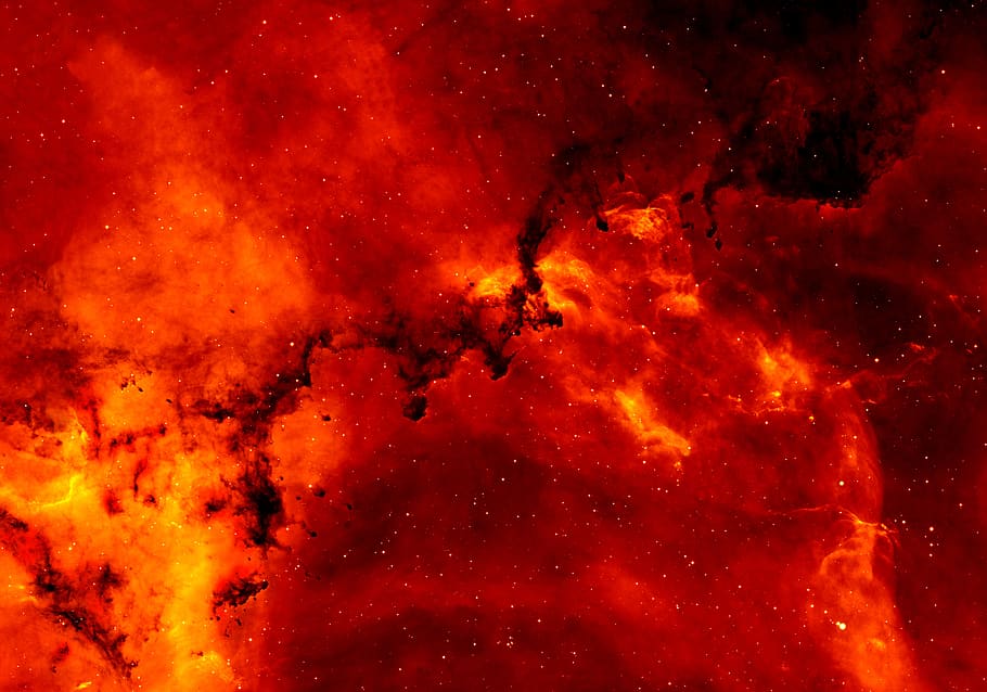 Red and Orange Solar Flare, close-up, color, colour, flame, galaxies
