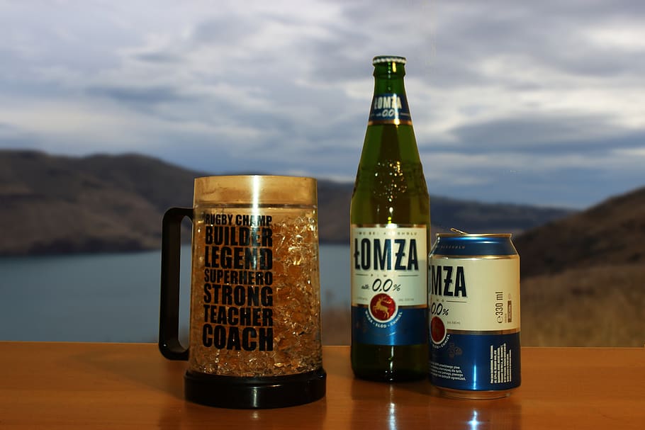 beer, view, glass, mountains, adventure, drink, landscape, rest HD wallpaper