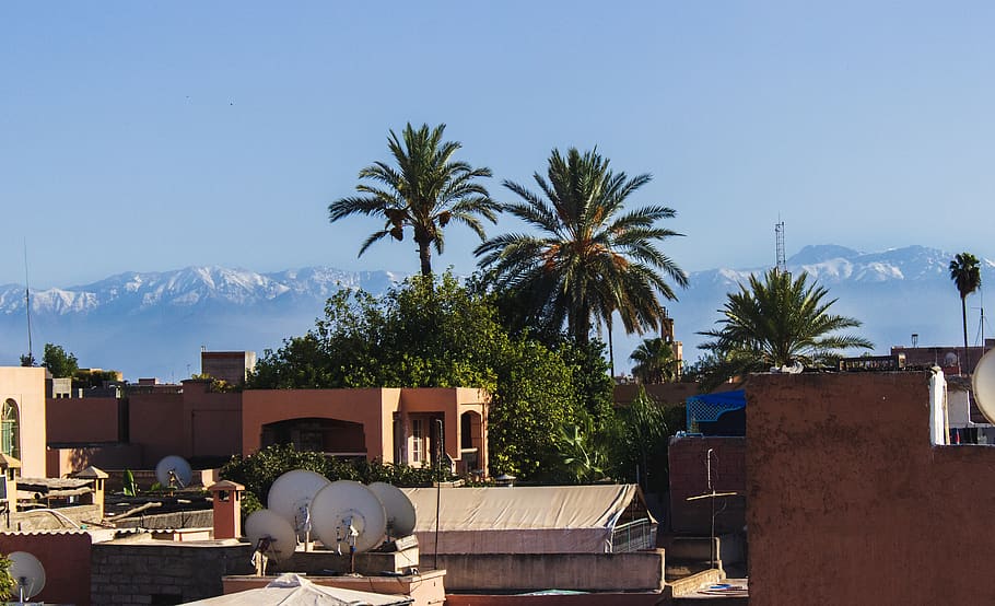 moroccan, arabic, marrakech, landmark, minaret, africa, town HD wallpaper