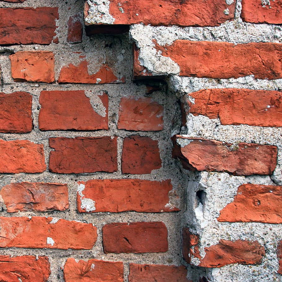 bricks, wall, backgrounds, red, old, white, brickwork, brown HD wallpaper