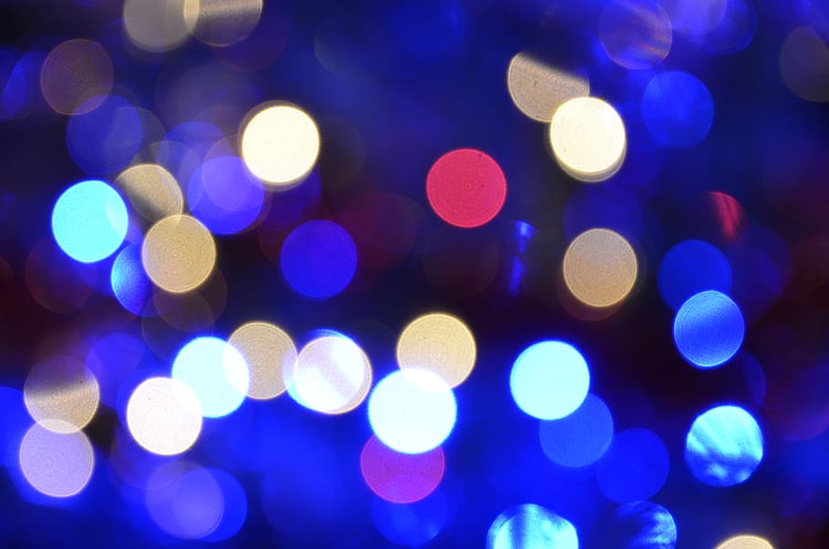 lights, dots, christmas, illuminated, defocused, night, abstract HD wallpaper