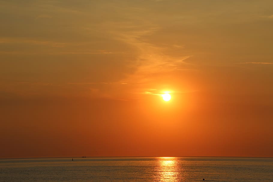 sea, sunset, water, sky, beauty in nature, scenics - nature HD wallpaper