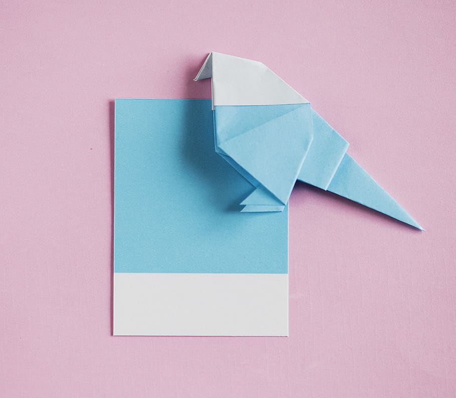 Teal and White Paper, art, bright, folded, handicraft, handmade HD wallpaper