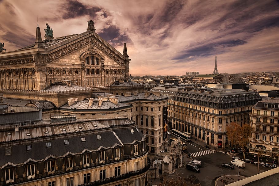 paris, view, france, perspective, architecture, opera, panorama, HD wallpaper
