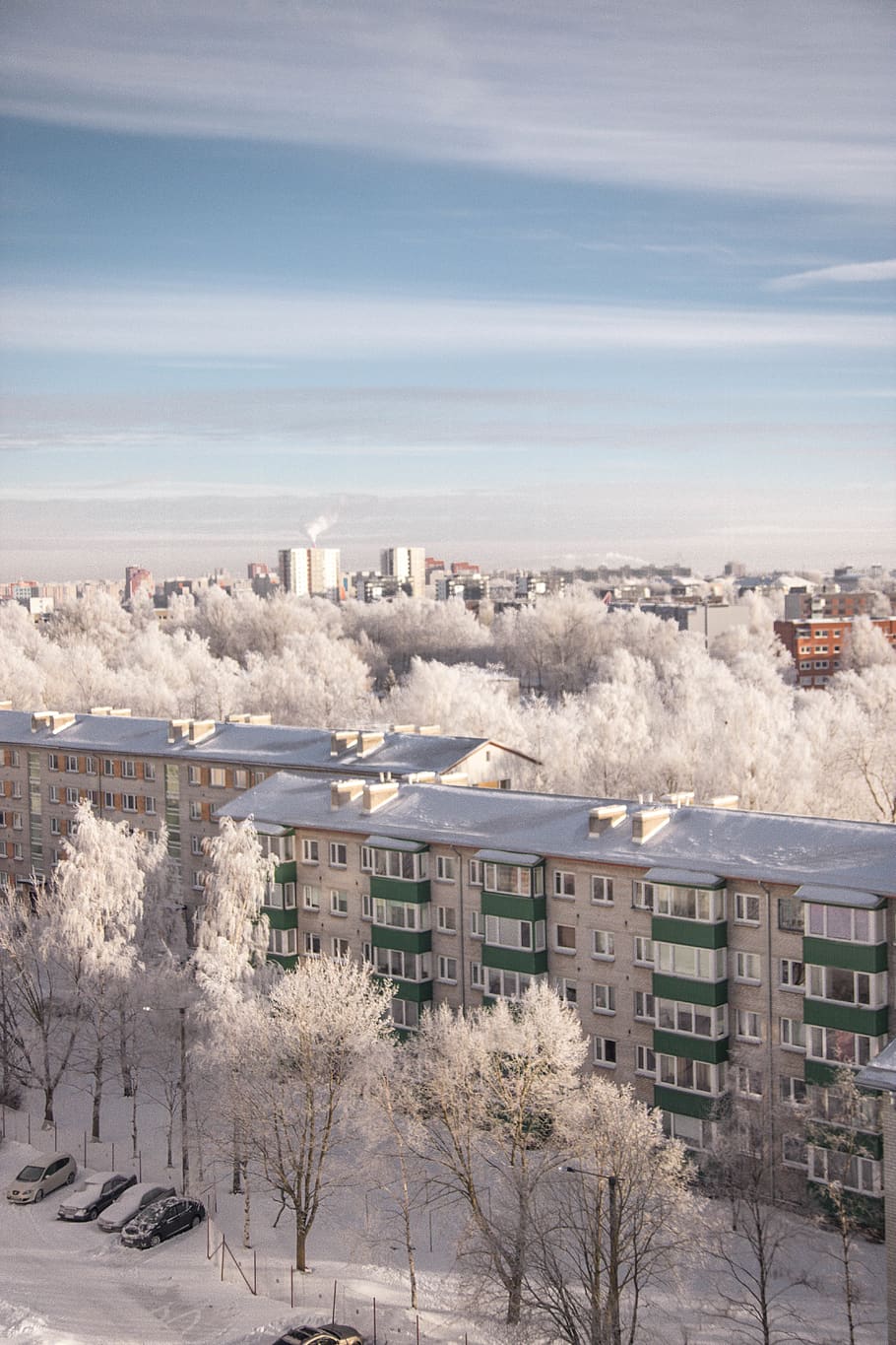 Green and Gray Building Covered With Snow, architecture, buildings HD wallpaper
