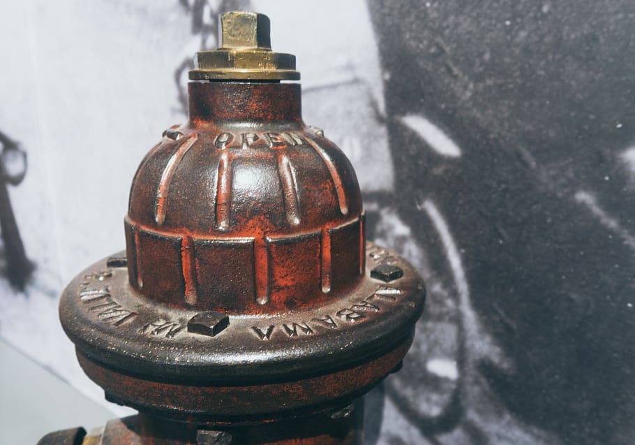 fire hydrant, rust, bomb, weaponry, bronze, cylinder, grenade, HD wallpaper