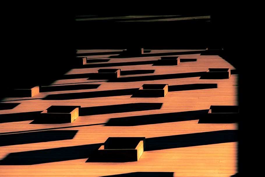 shadows on brown wall, wood, leisure activities, musical instrument HD wallpaper