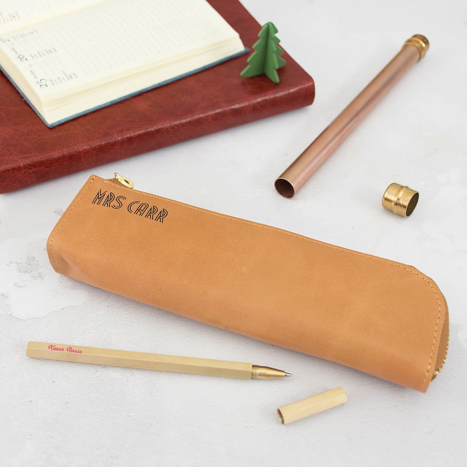 personalised leather pencil case