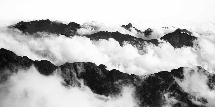 black rock formations, cloud - sky, beauty in nature, mountain HD wallpaper
