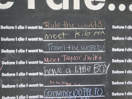 blackboard, text, artfields, chalk wall, chalk text, before i die HD wallpaper