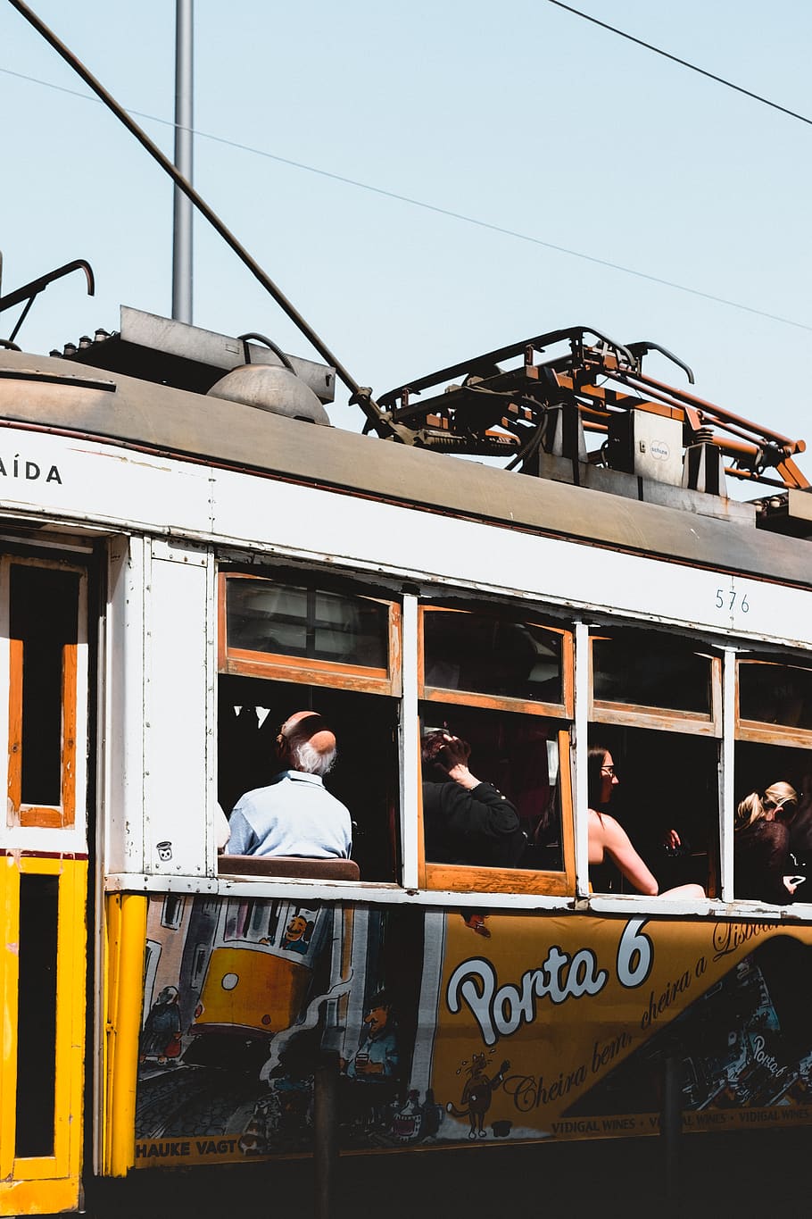 yellow and white train, real people, text, architecture, mode of transportation HD wallpaper