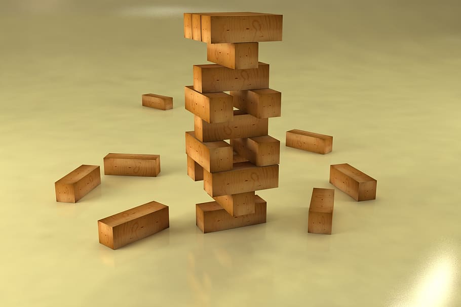 3d modeling, wood, cube, wood - material, no people, indoors HD wallpaper