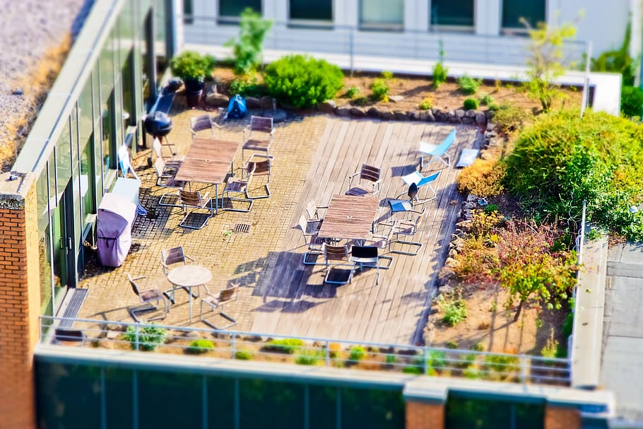 architecture, terrace, building, city, house, balcony, urban HD wallpaper
