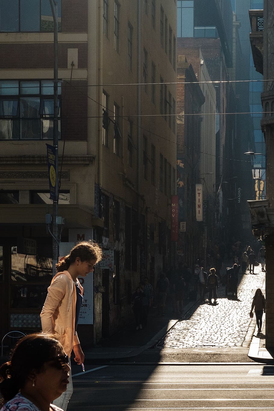 australia, melbourne, laneway, architecture, sunlight, shadows HD wallpaper