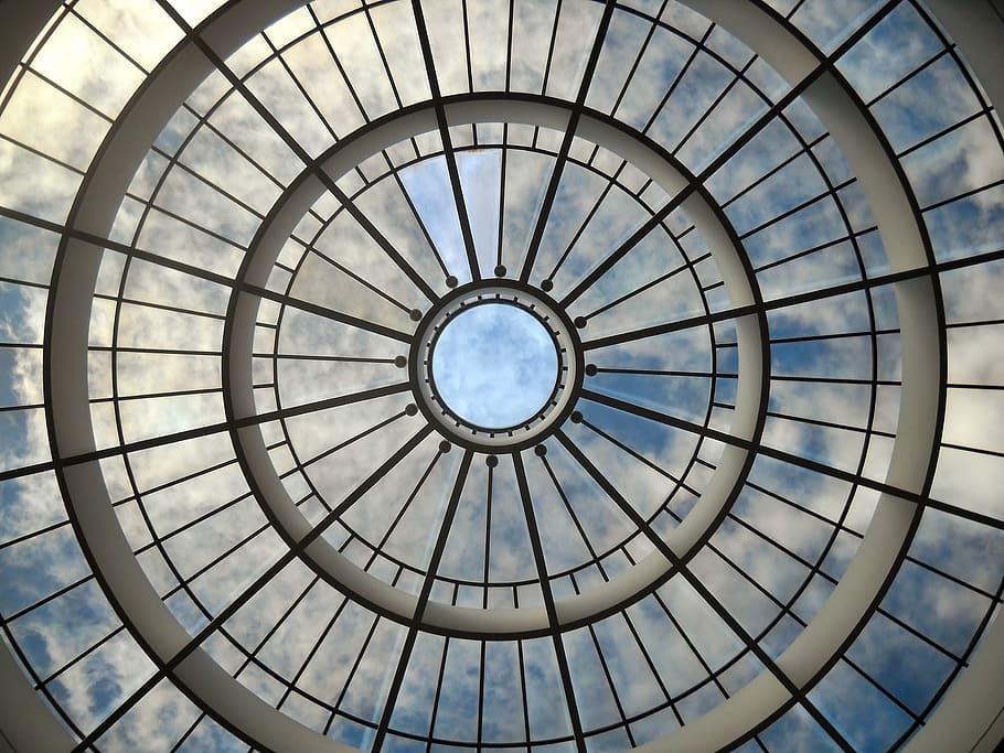 windows, round, interior, design, building, architectural, style HD wallpaper