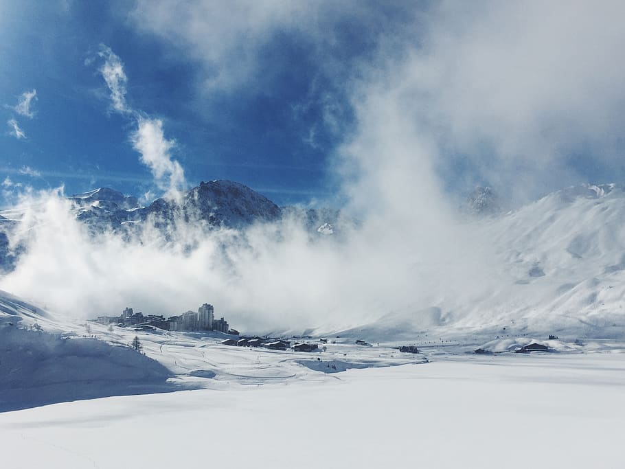 mountain, cloud, sky, summit, ridge, landscape, nature, valley HD wallpaper