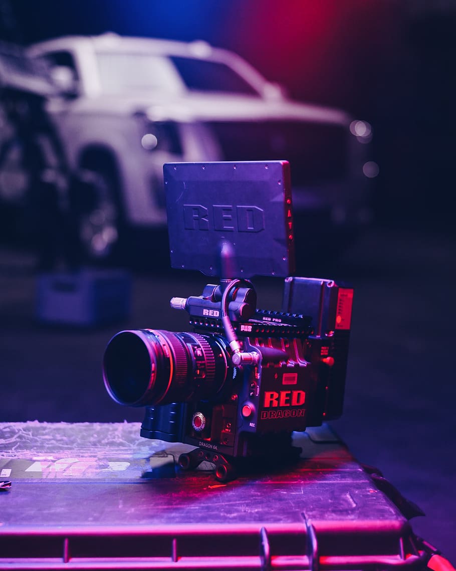 black camera with RED case, car, automobile, vehicle, transportation, HD wallpaper