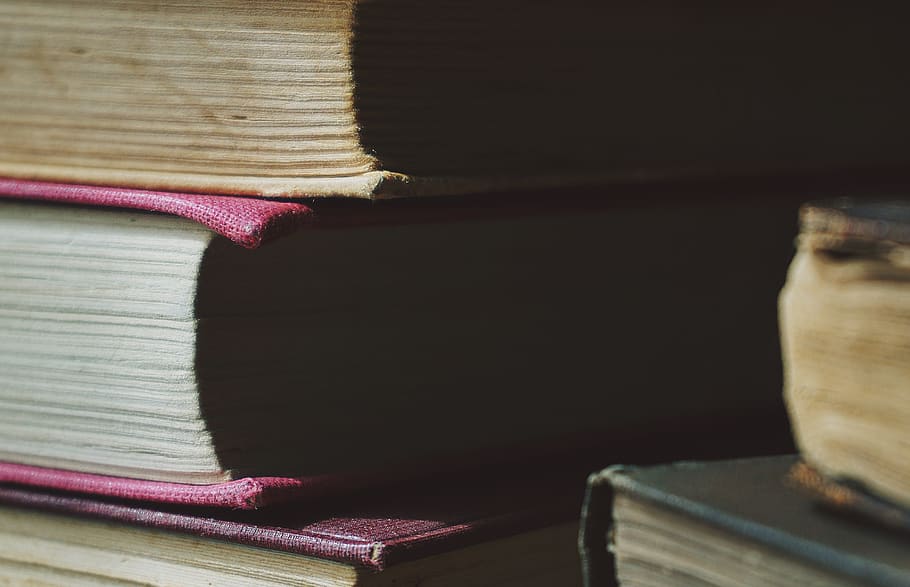Selective Focus Photography of Books, book stack, cover, education HD wallpaper