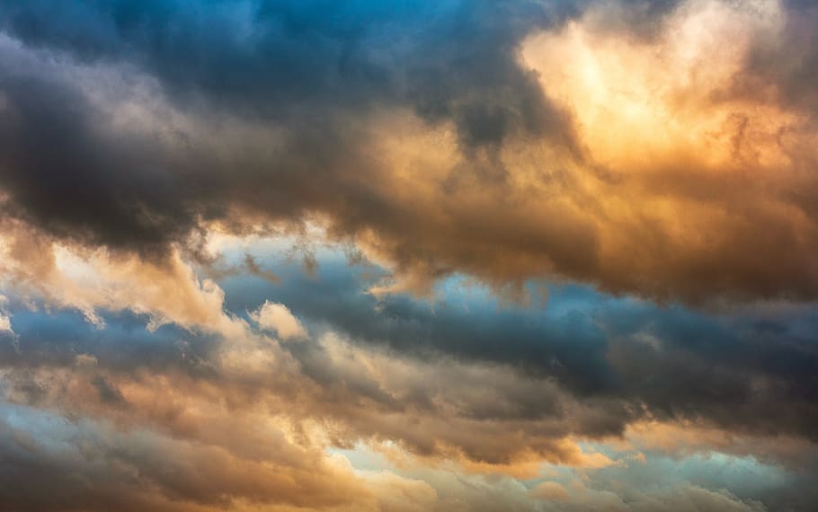 clouds, sky, weather, dramatic, dark, hell, illuminated, storm clouds HD wallpaper