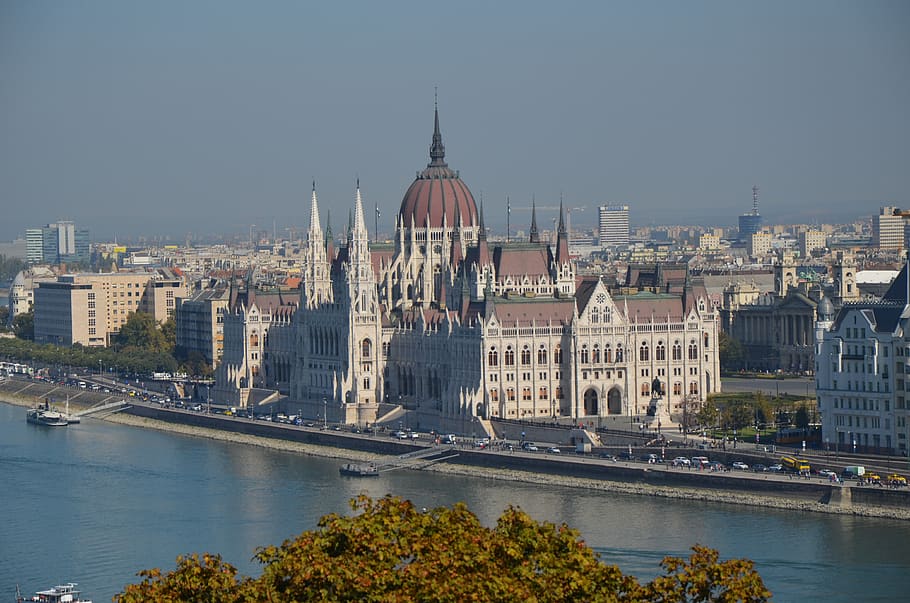 palace, river, architecture, landscape, city, historical, waters HD wallpaper